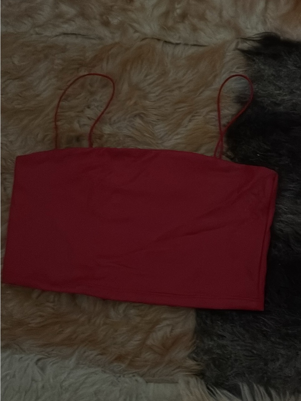 Red Spaghetti Strap Crop Top - Women's